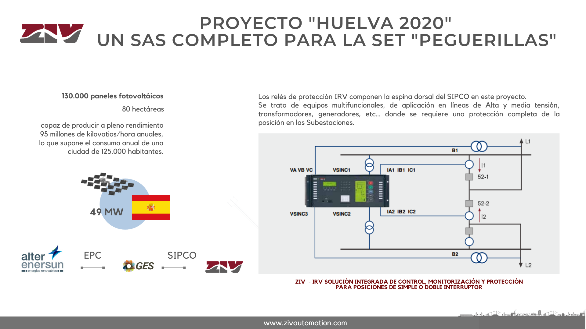 PROYECTO "Huelva 2020" un sas completo para la SET "PEGUERILLAS" , EPC: GES, Promotor: Alter Enersun