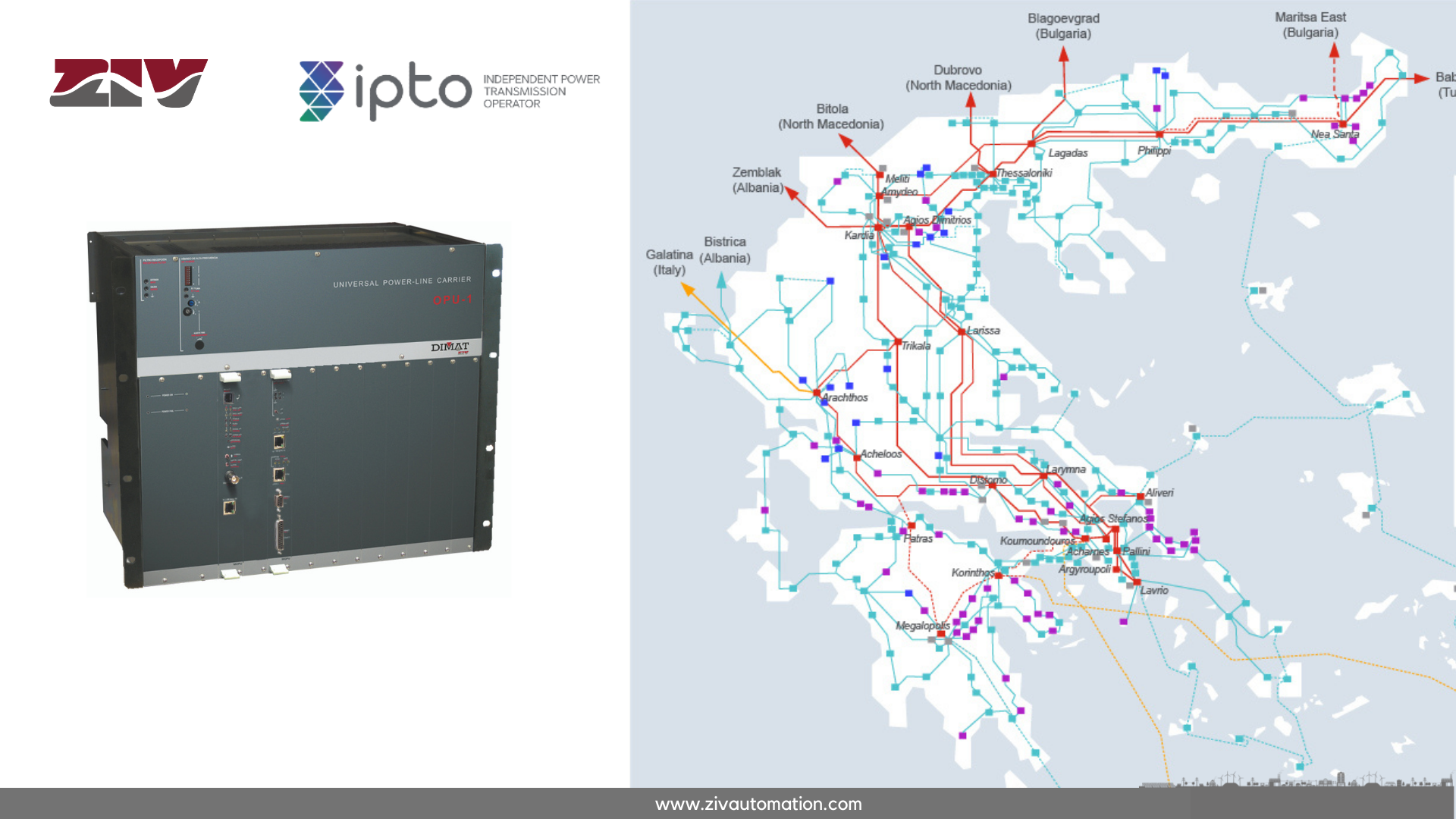 ‒	Power line carrier systems with double power supply and integrated teleprotection function